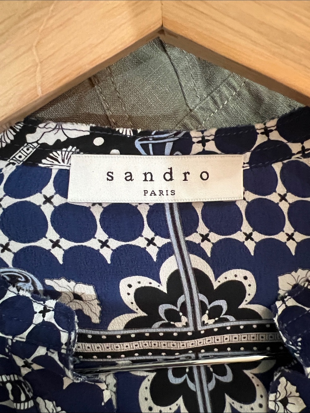 Sandro Silk Navy Long-Sleeve Mini-Dress - Picture 2 of 9